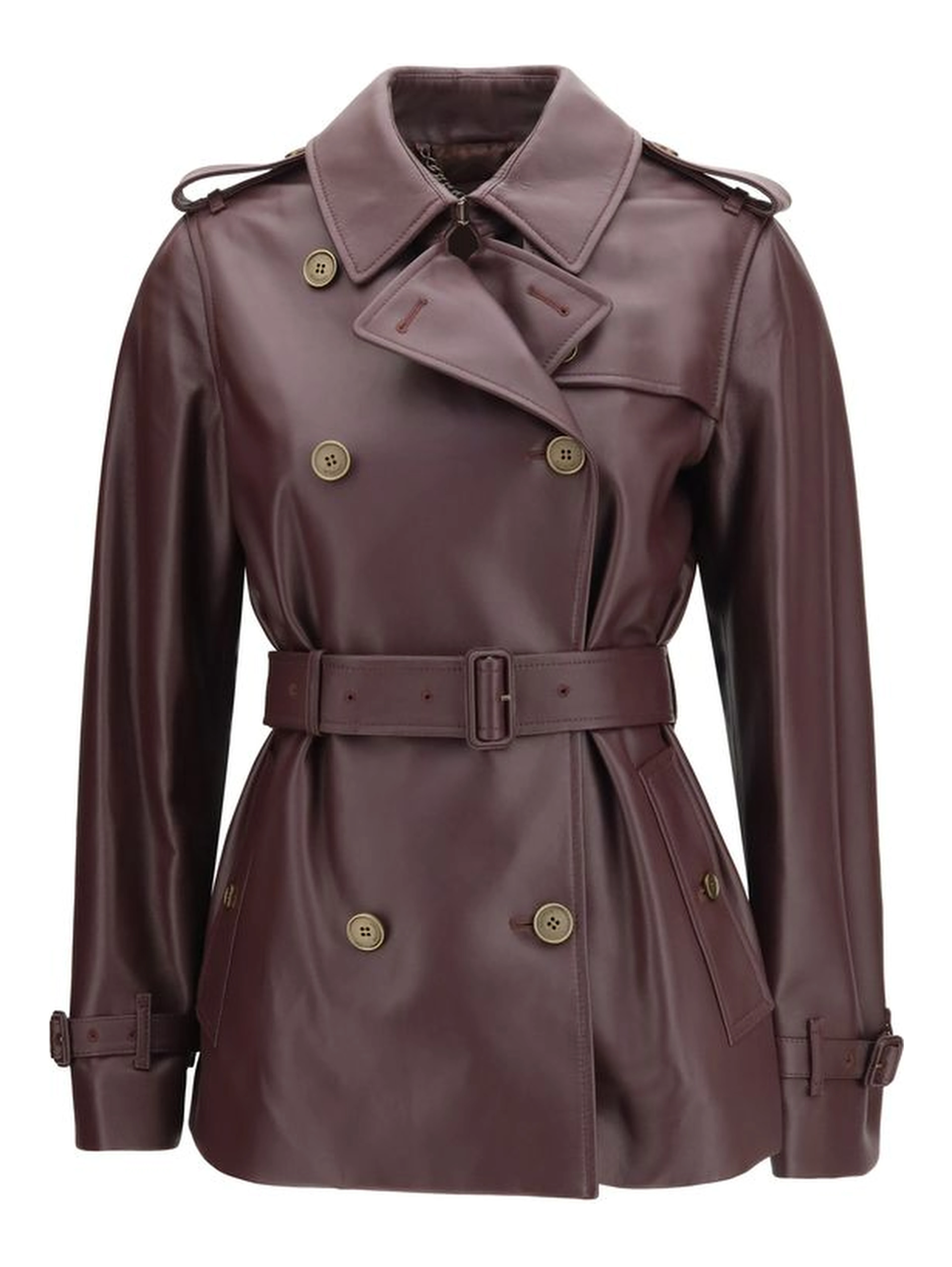 Bordeaux Calf Leather Bos Taurus Full-Length Jacket