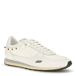 White Calf Leather Bos Taurus Athletic Sneakers