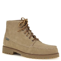 Beige Calf Leather Bos Taurus Lace-Up Boots