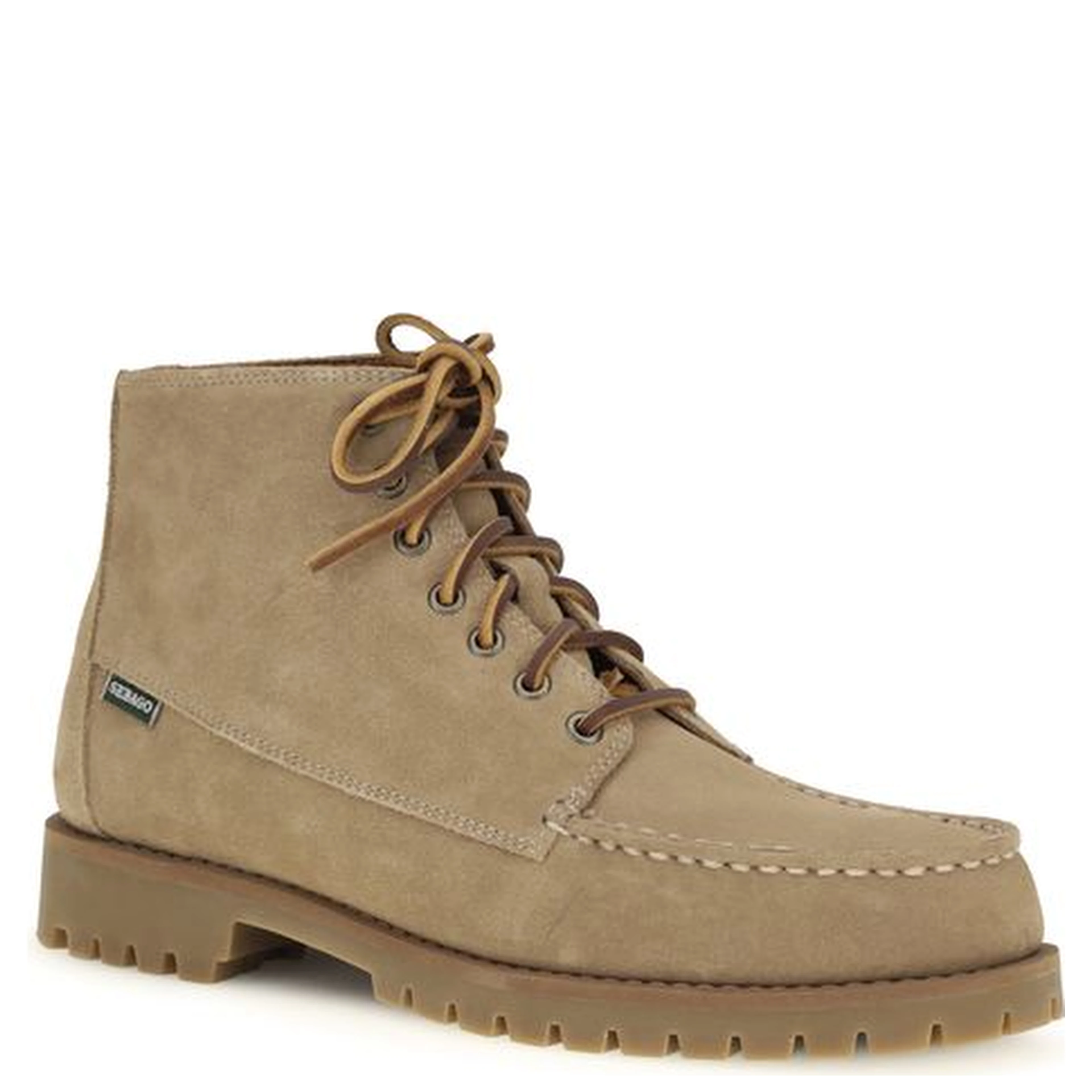 Beige Calf Leather Bos Taurus Lace-Up Boots