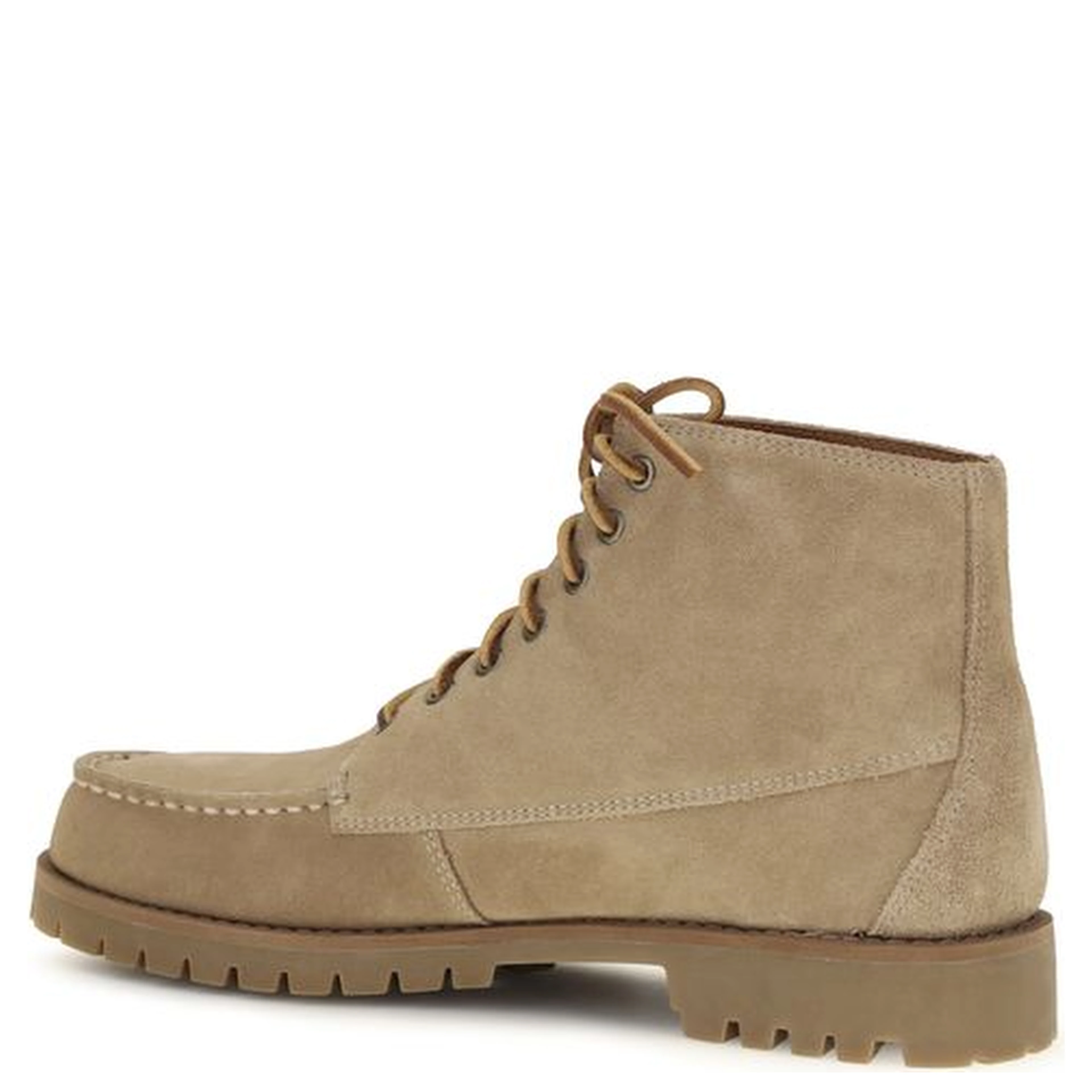Beige Calf Leather Bos Taurus Lace-Up Boots