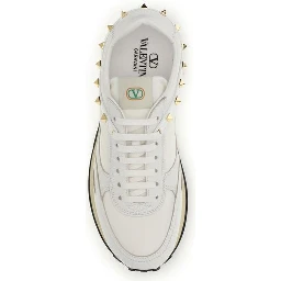 White Calf Leather Bos Taurus Athletic Sneakers