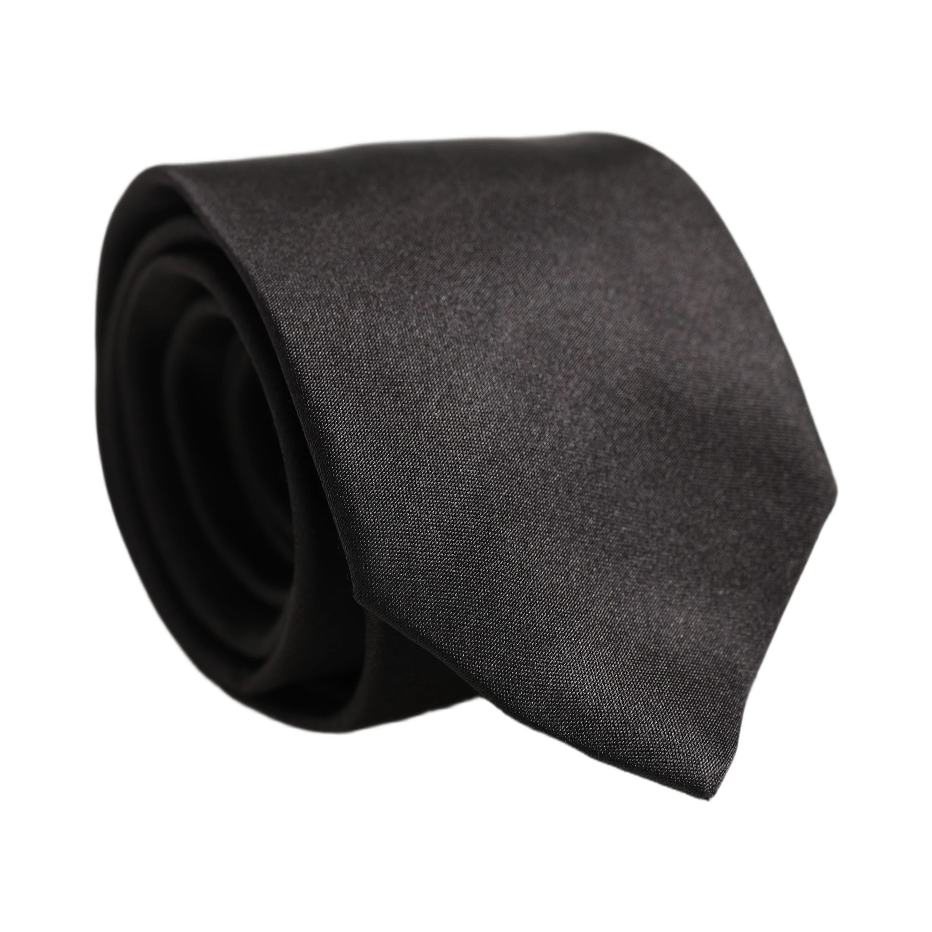 Black Satin 100% Silk Adjustable Tied Men Necktie Tie