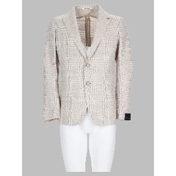 Giacca Monopetto In Lino E Cotone