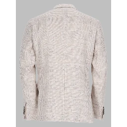 Giacca Monopetto In Lino E Cotone