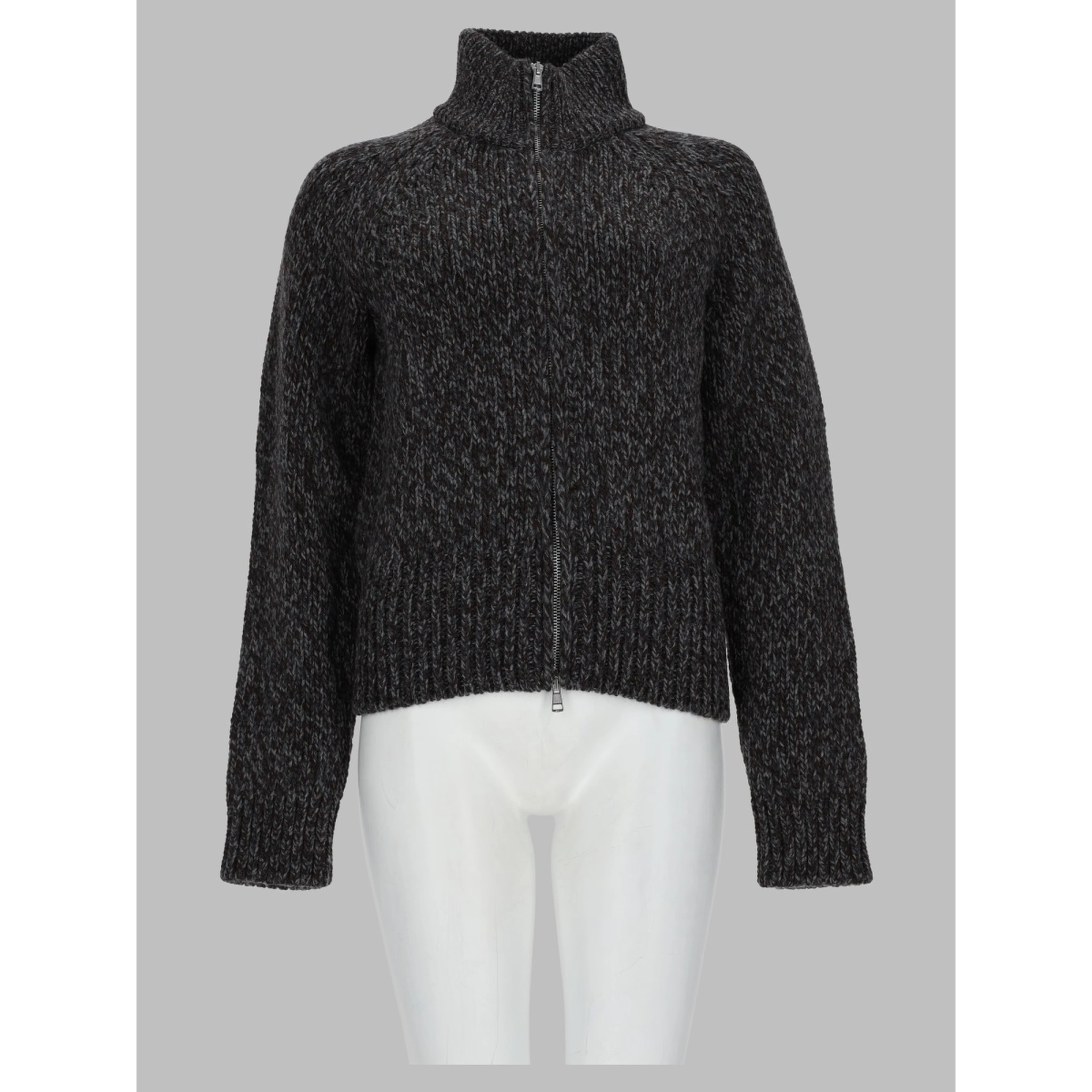 Cardigan In Lana Con Zip