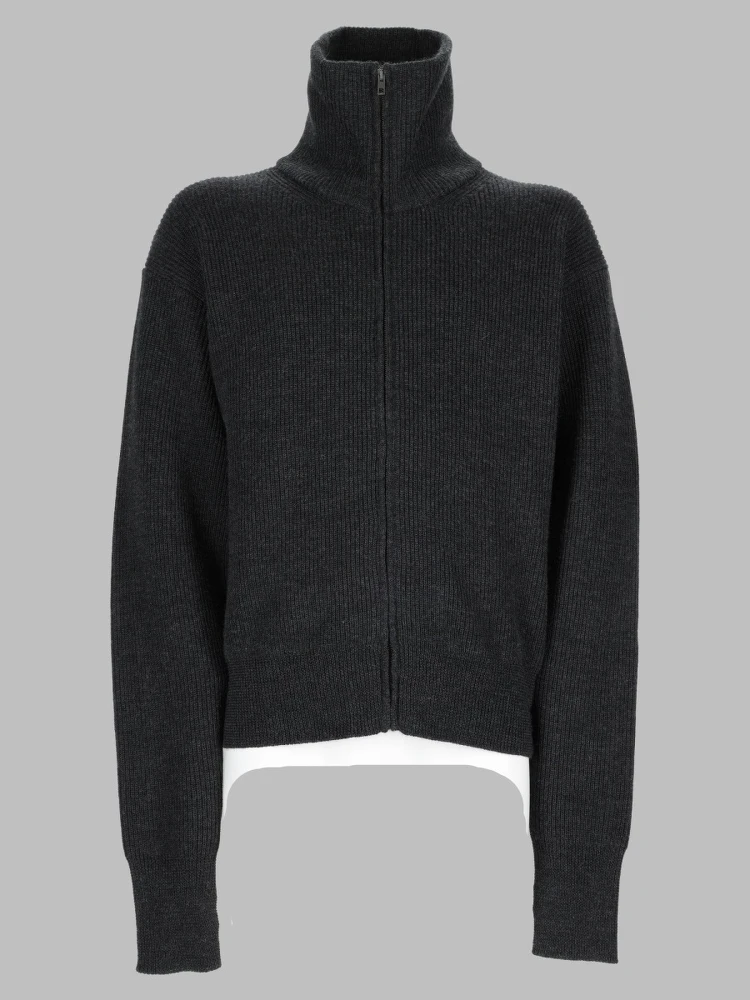 Cardigan In Lana Con Zip