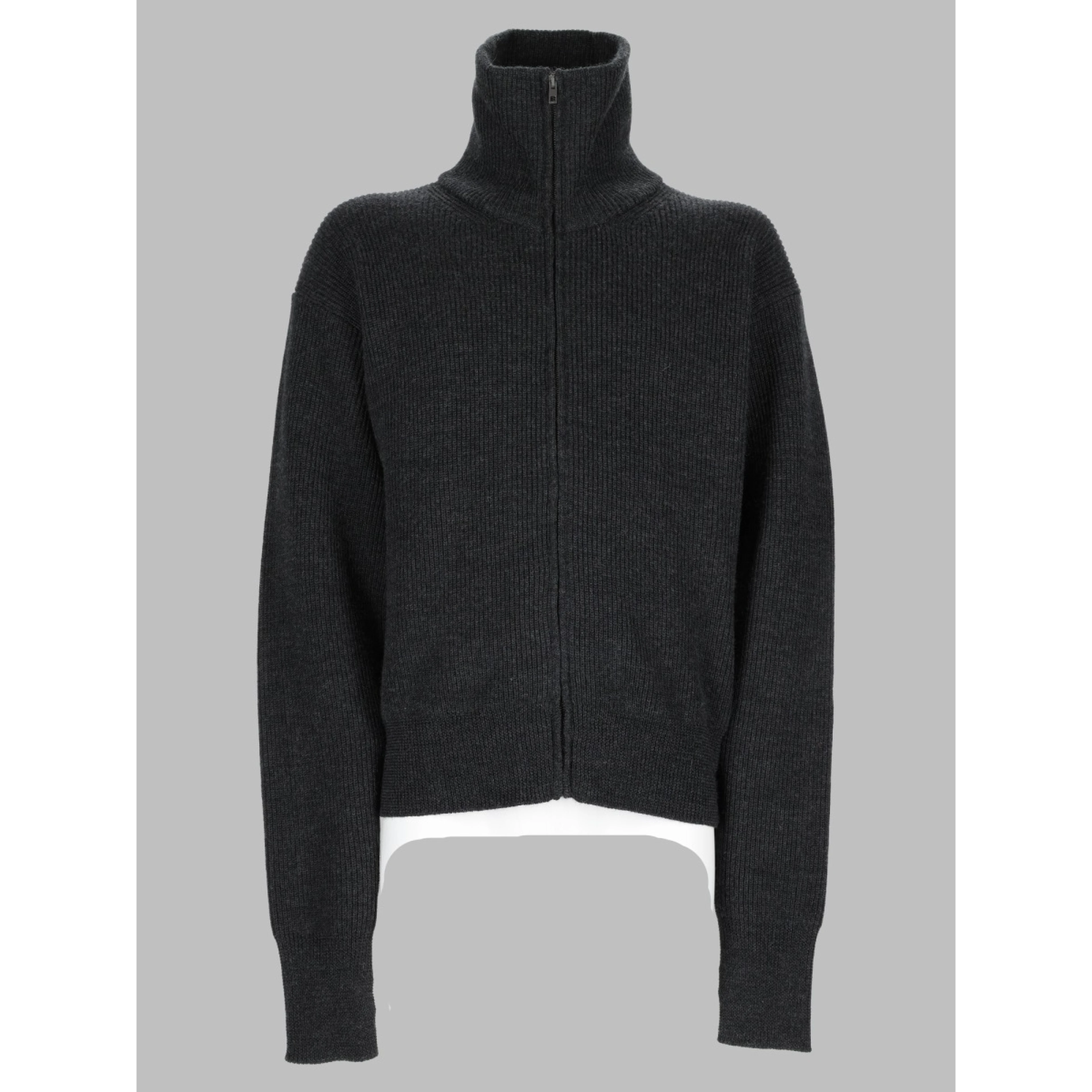 Cardigan In Lana Con Zip
