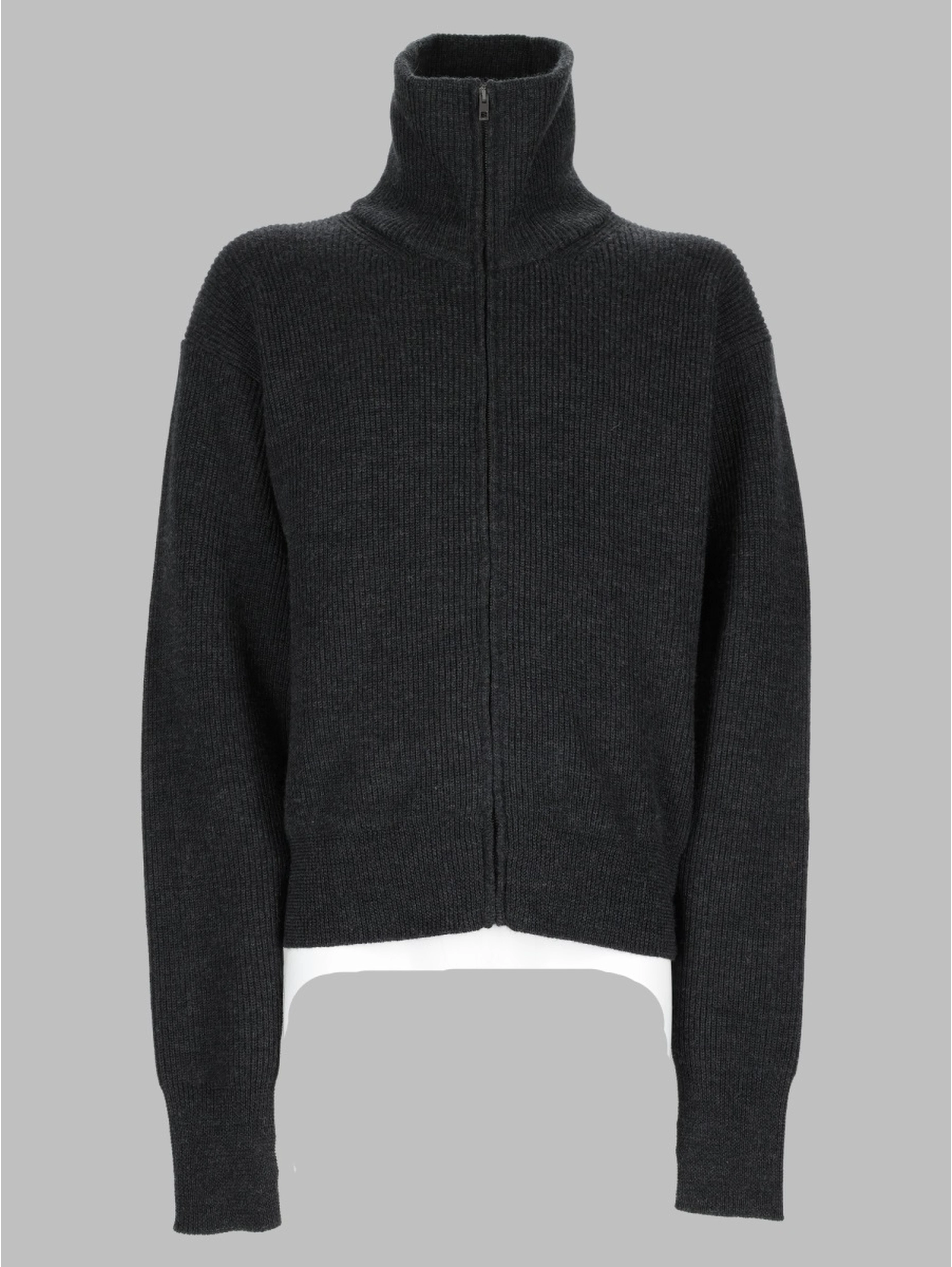 Cardigan In Lana Con Zip