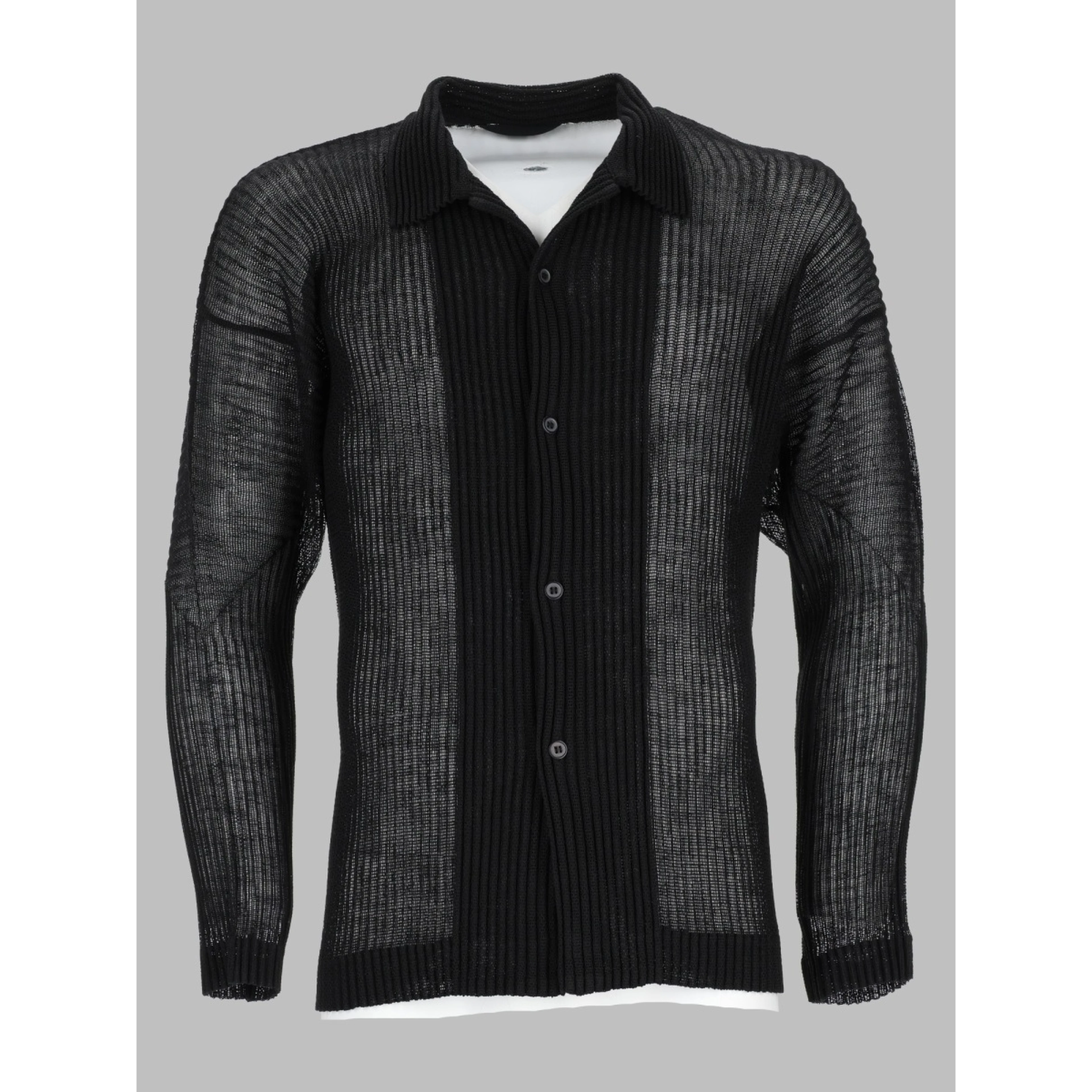 Camicia "Rustic Mesh" In Maglia Plissettata