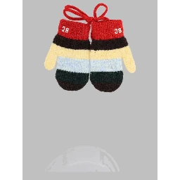 striped knitted mittens