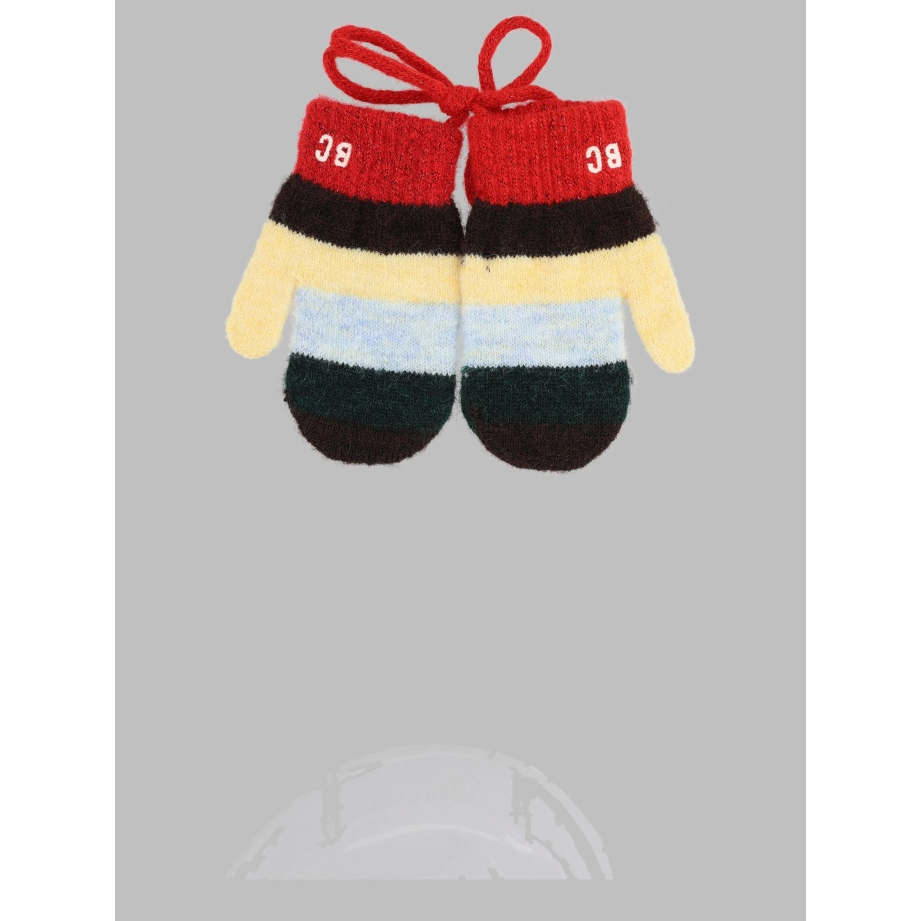 striped knitted mittens