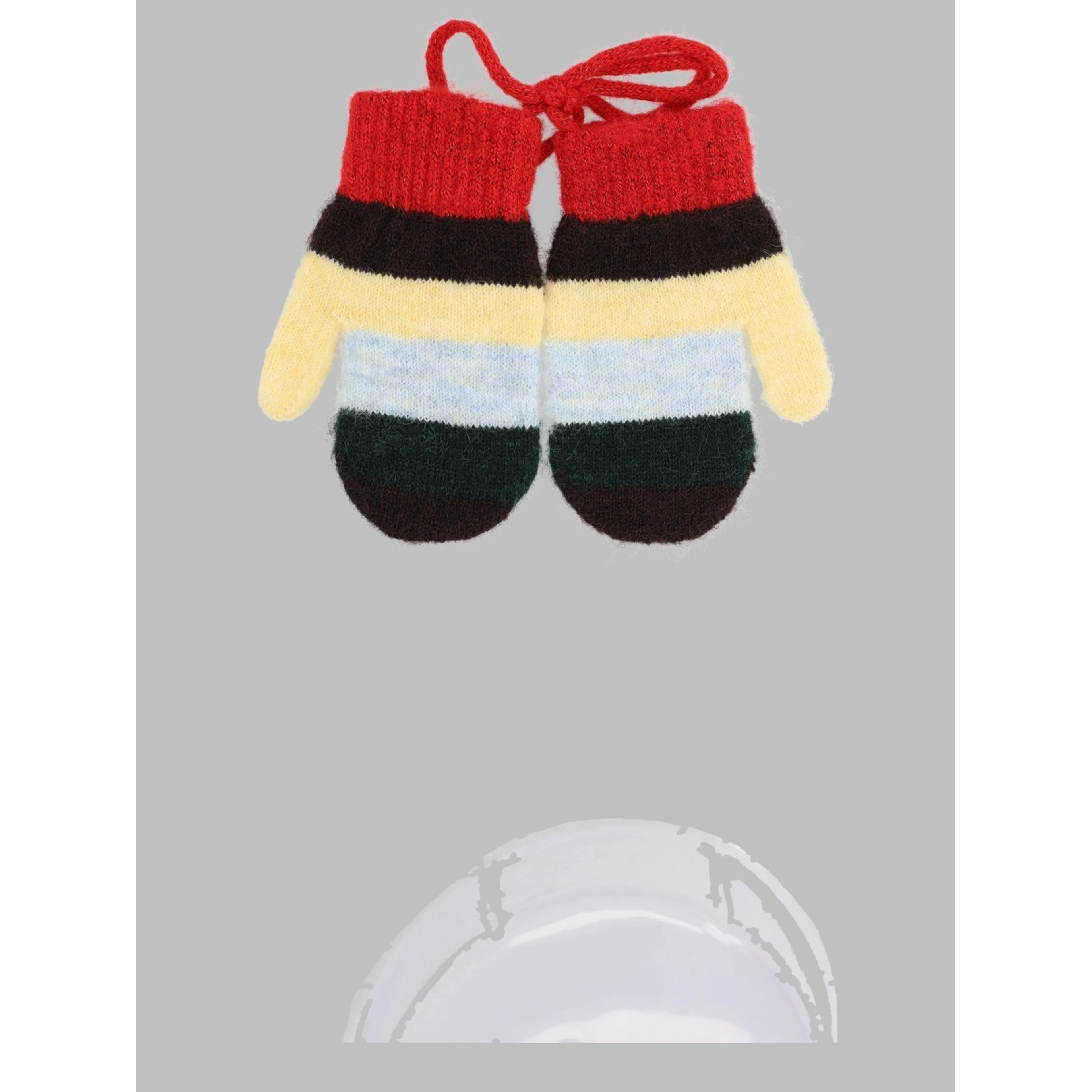 striped knitted mittens
