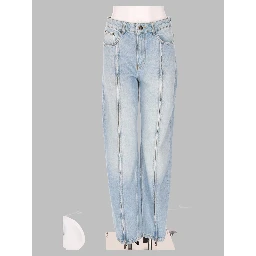 Jeans Dritto In Denim Con Zip
