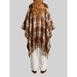 Cape with faux fur detail
