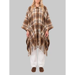 Cape with faux fur detail