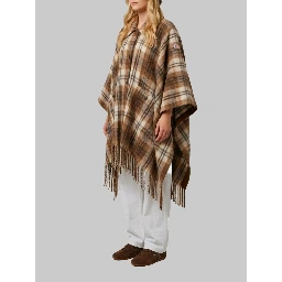 Cape with faux fur detail