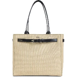 RAFFIA SMOOTH CALF MEDIUM TOTE
