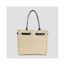RAFFIA SMOOTH CALF MEDIUM TOTE