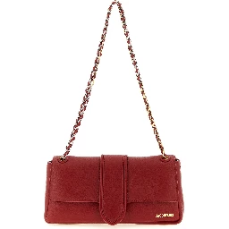 Red Lamb Leather Shoulder Bag