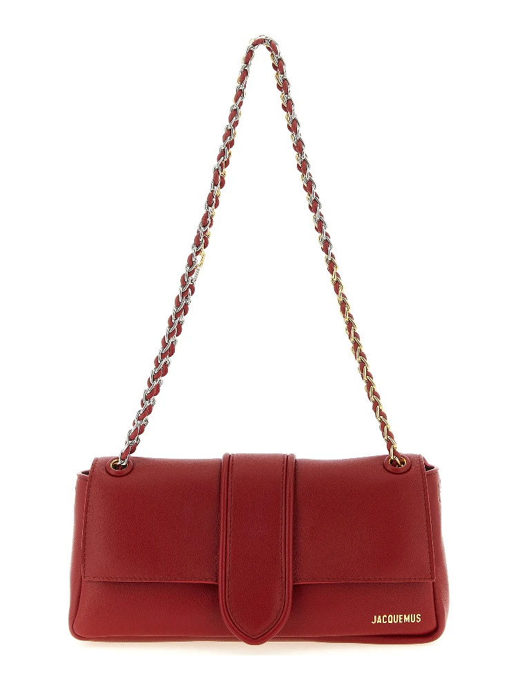 Red Lamb Leather Shoulder Bag
