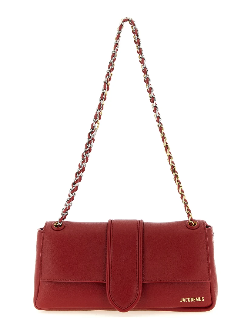 Red Lamb Leather Shoulder Bag