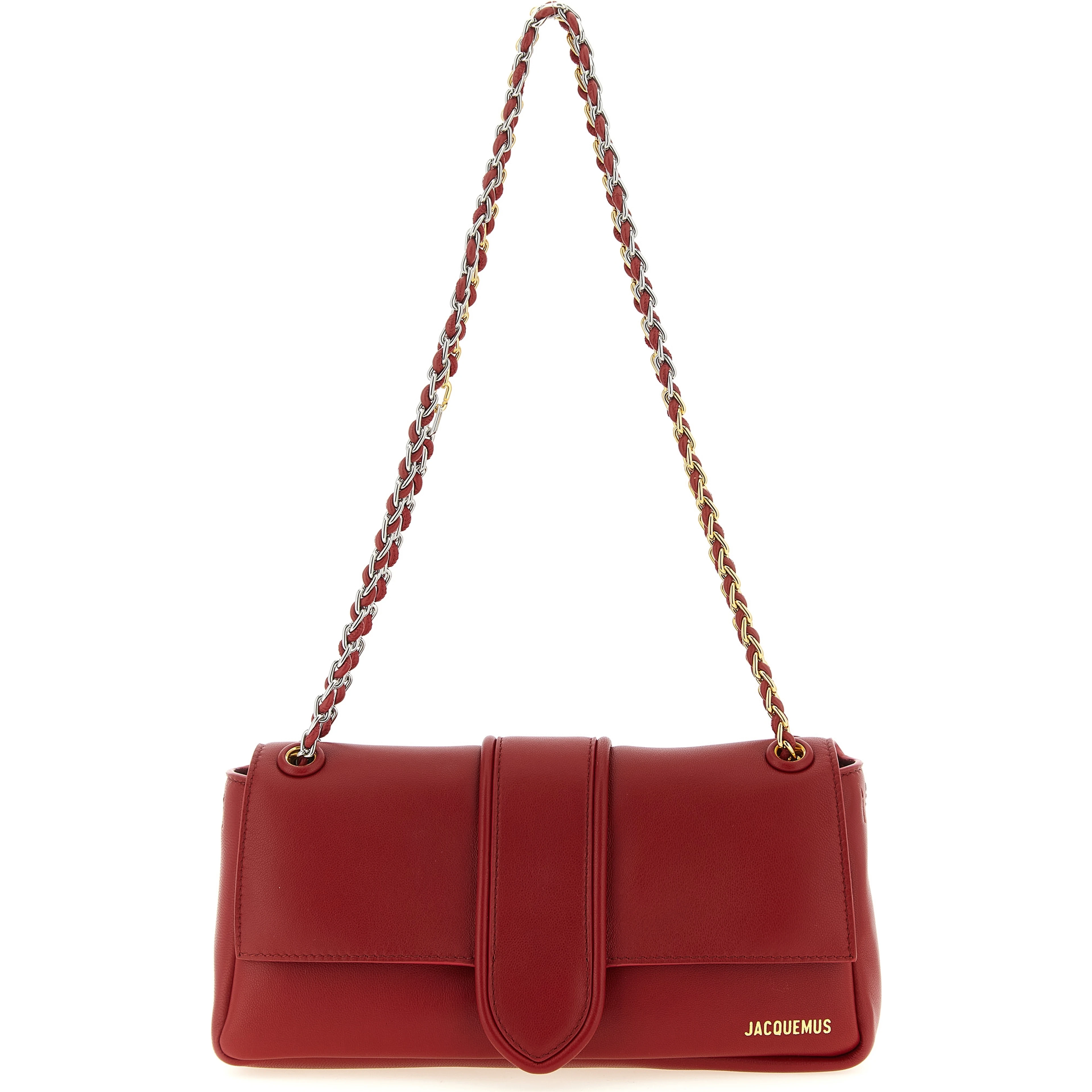 Red Lamb Leather Shoulder Bag