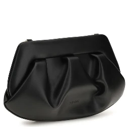 Black Recycled Leather Shoulder Bag