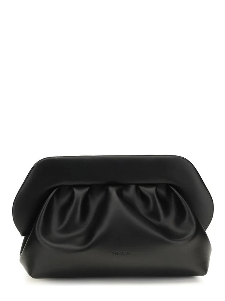Black Recycled Leather Clutch Bag