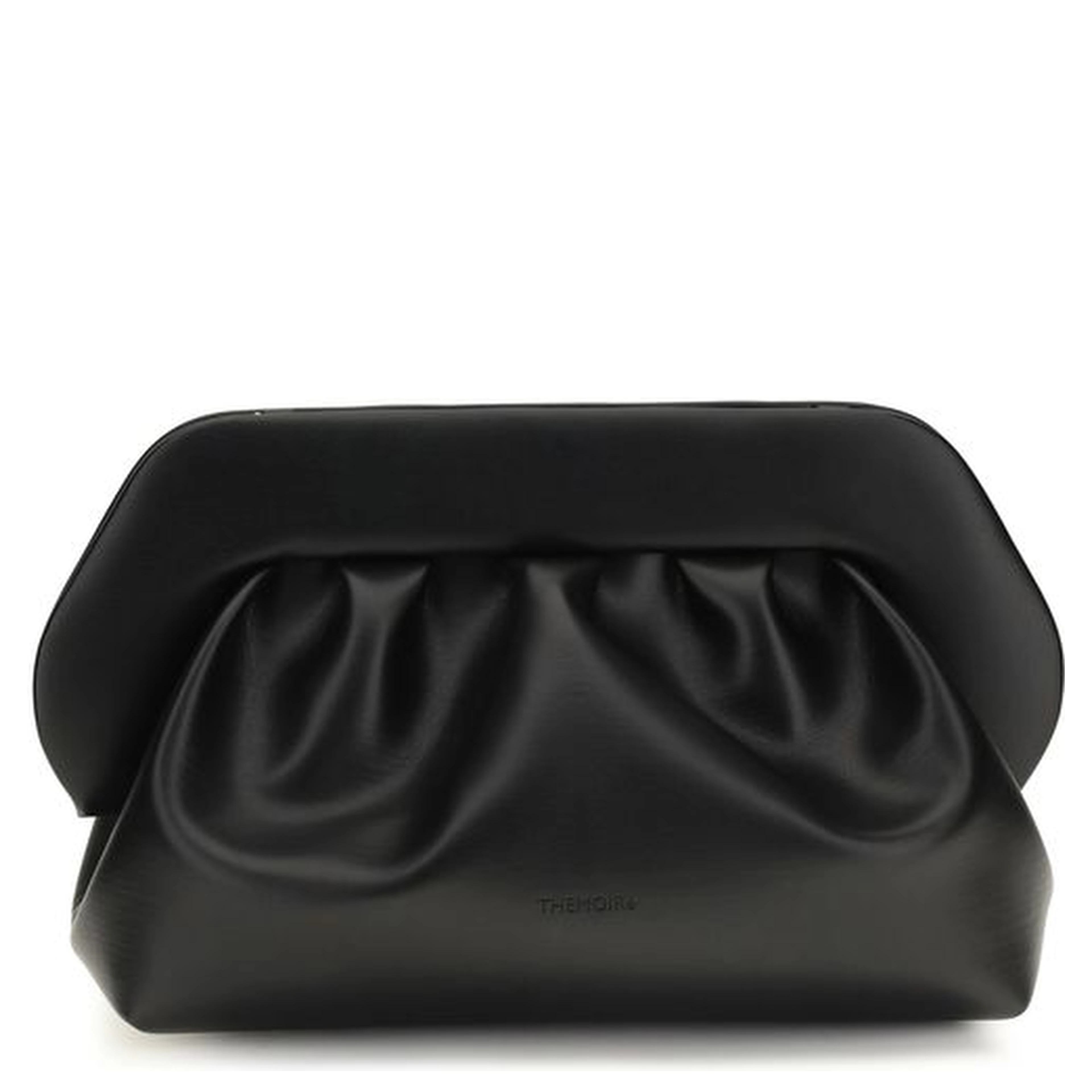 Black Recycled Leather Clutch Bag