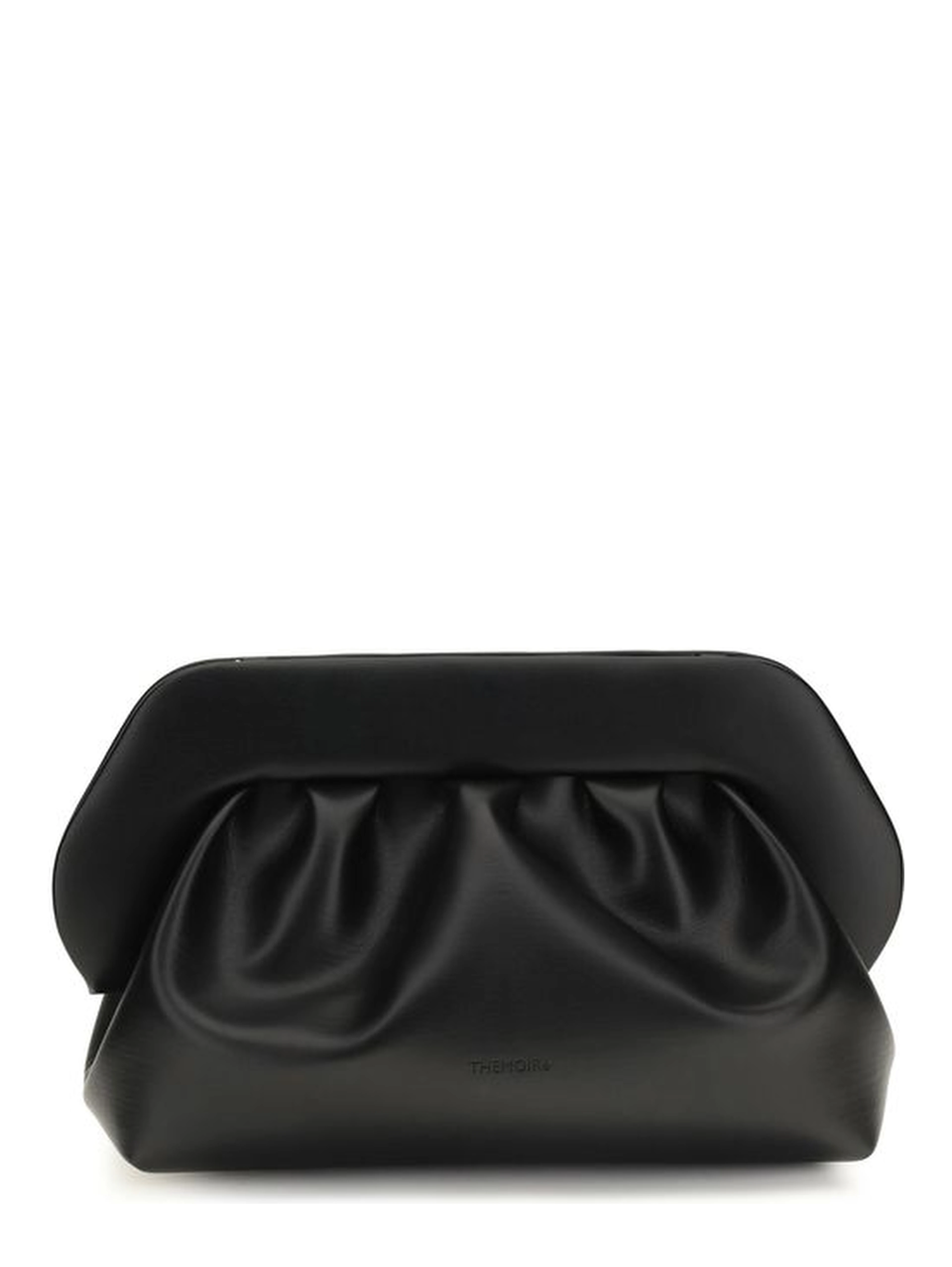 Black Recycled Leather Clutch Bag