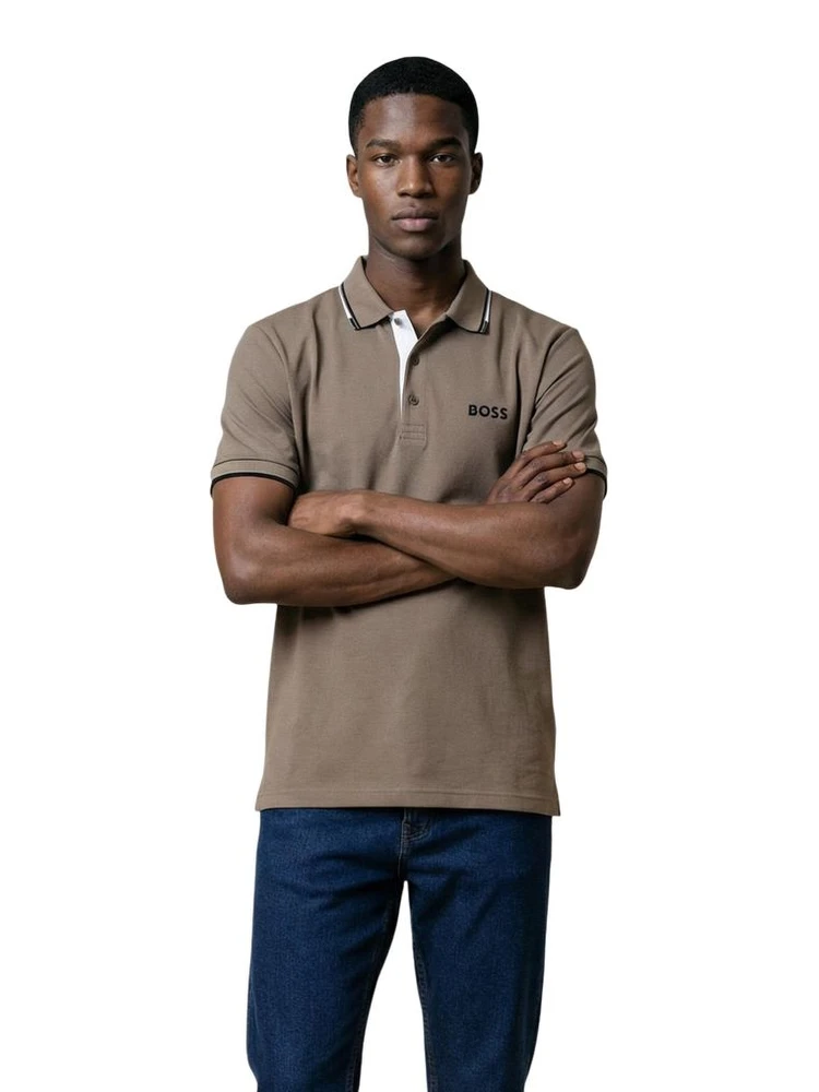Beige Cotton Polo Shirt