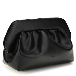 Black Recycled Leather Clutch Bag