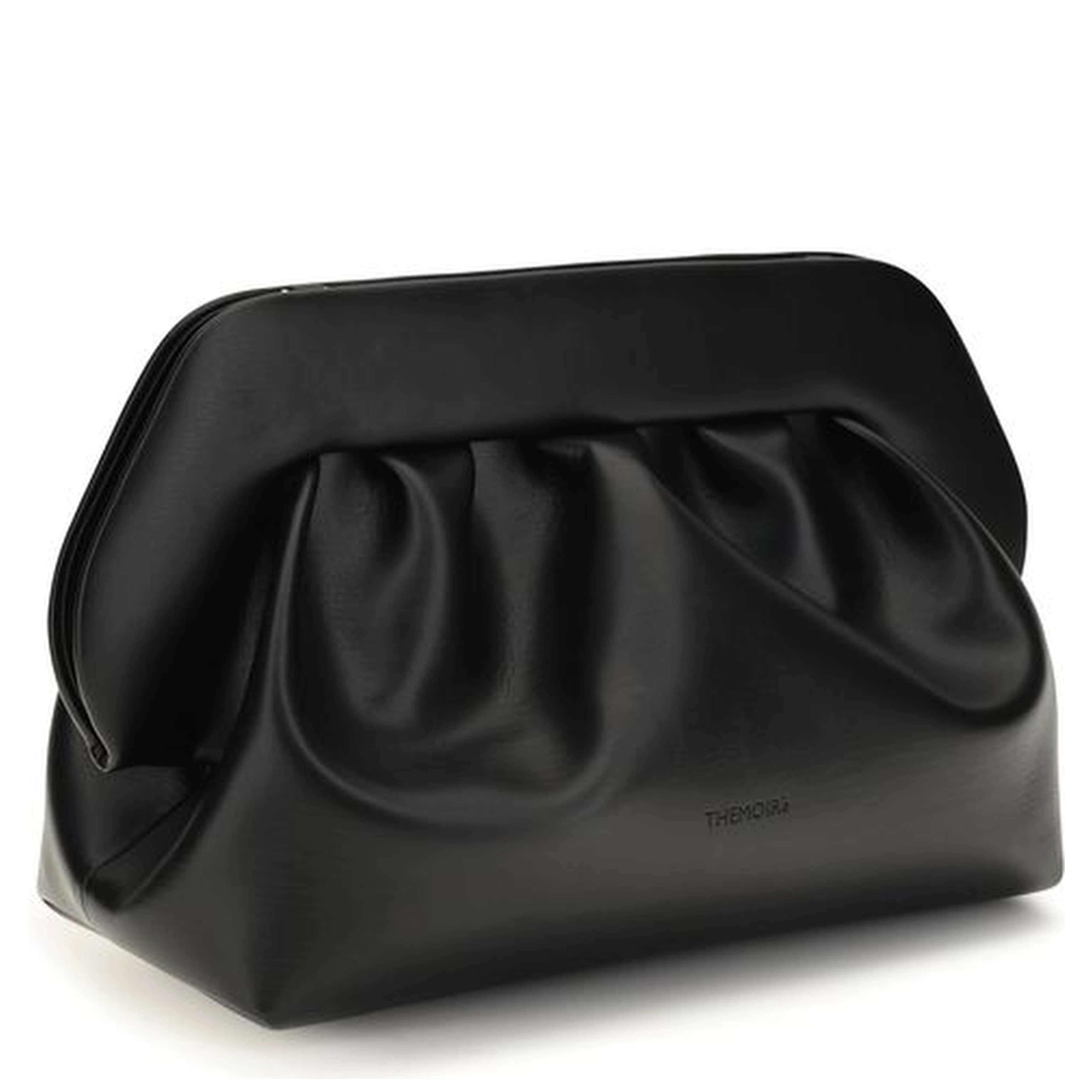 Black Recycled Leather Clutch Bag