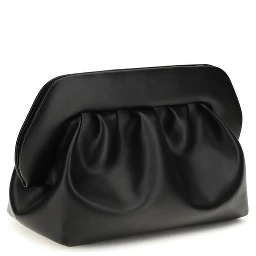 Black Recycled Leather Clutch Bag