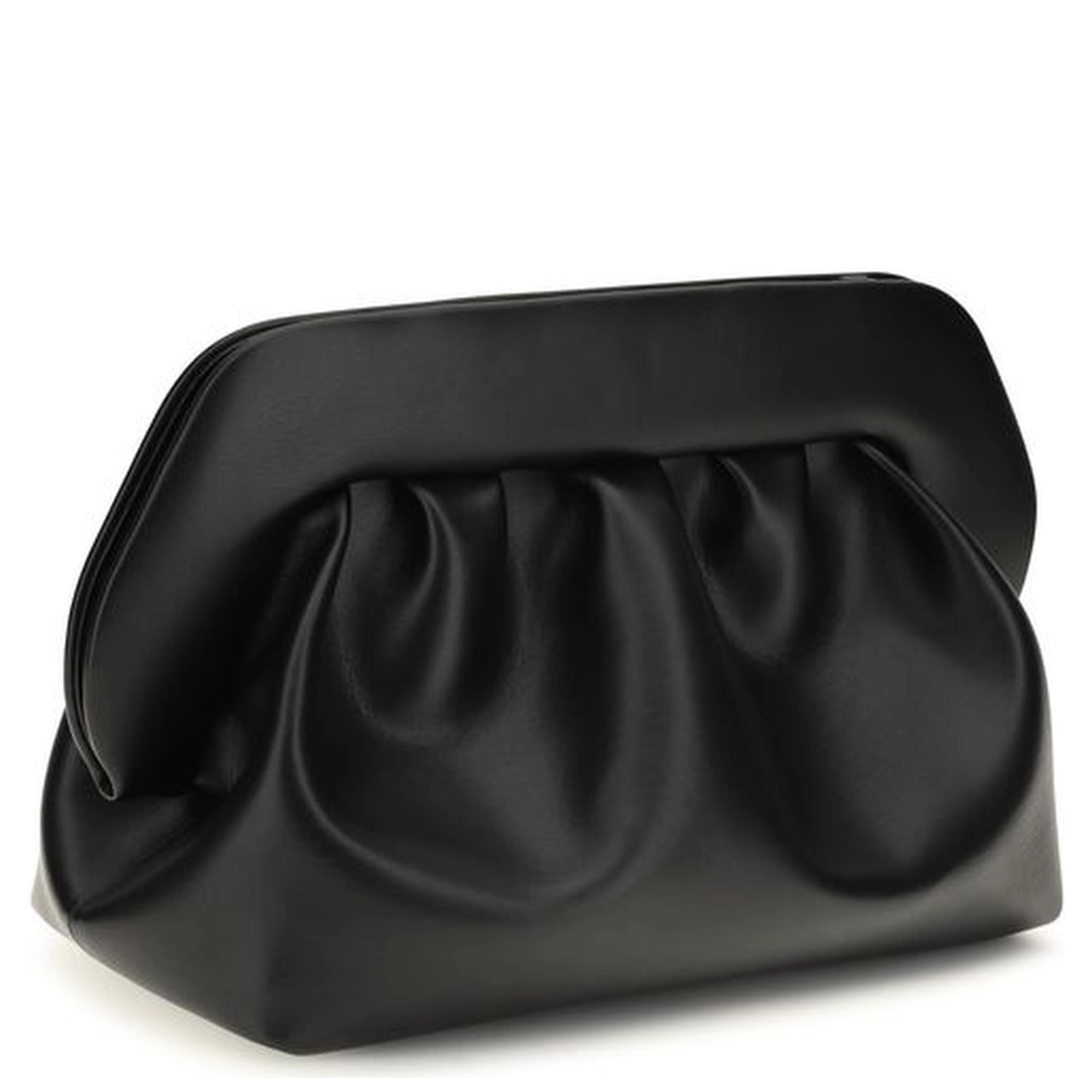 Black Recycled Leather Clutch Bag