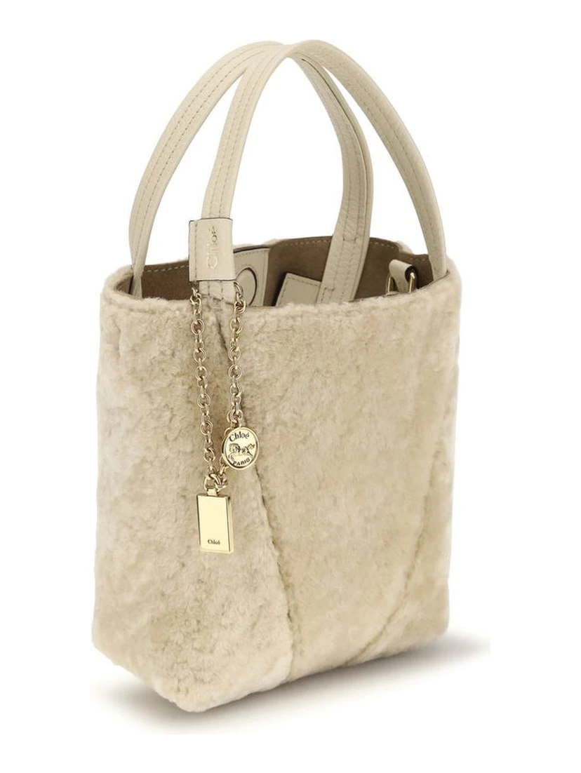 Beige Calf Leather Bos Taurus Shoulder Bag