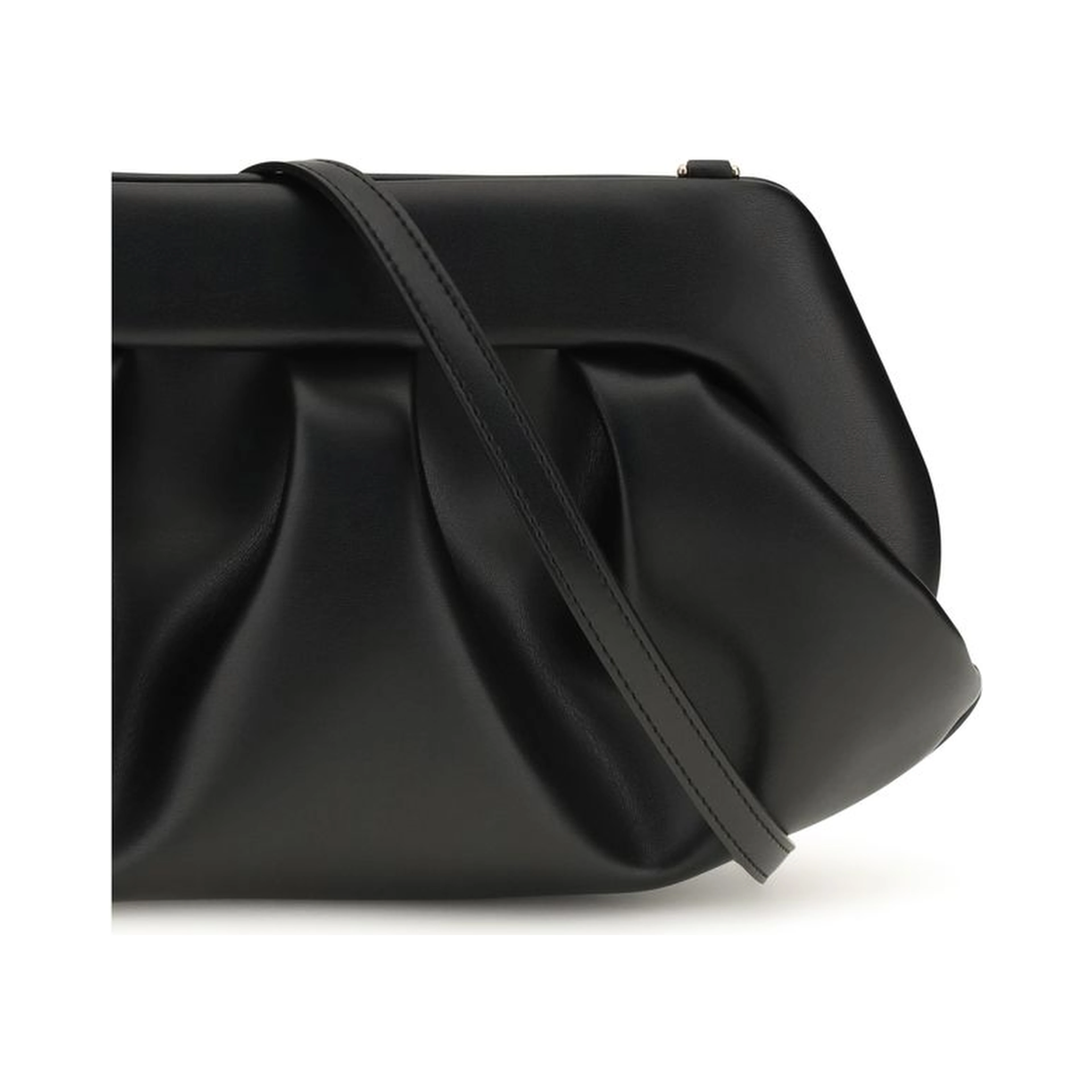 Black Recycled Leather Shoulder Bag