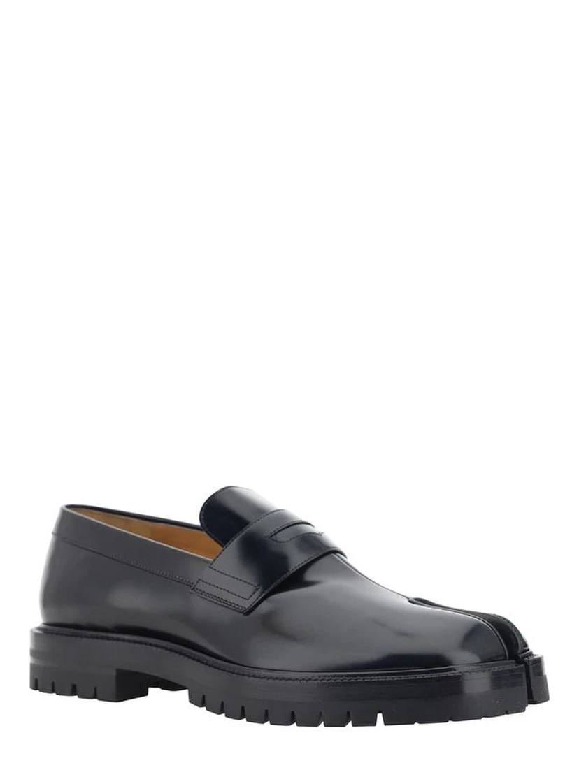 Black Calf Leather Bos Taurus Slip-On Loafers