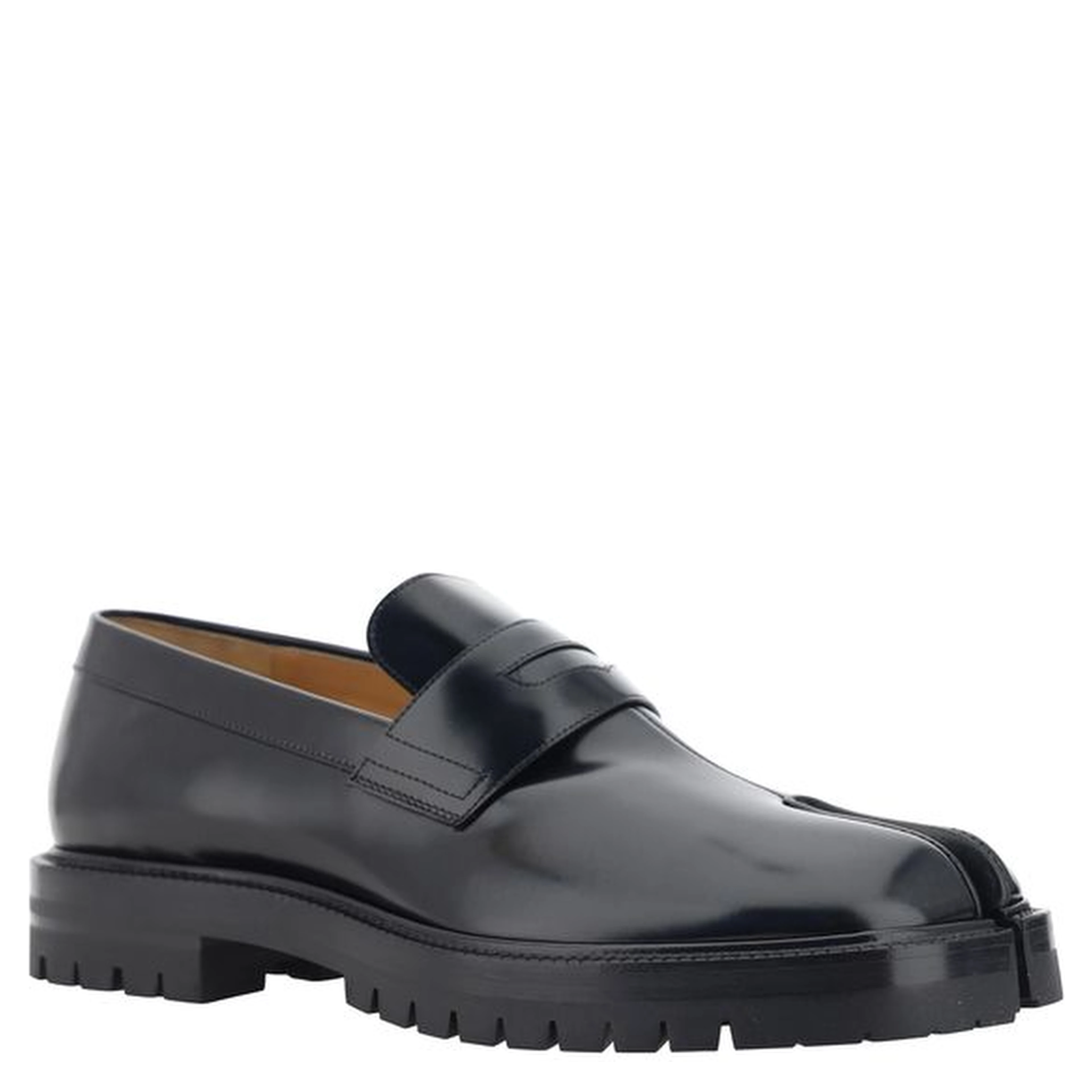 Black Calf Leather Bos Taurus Slip-On Loafers