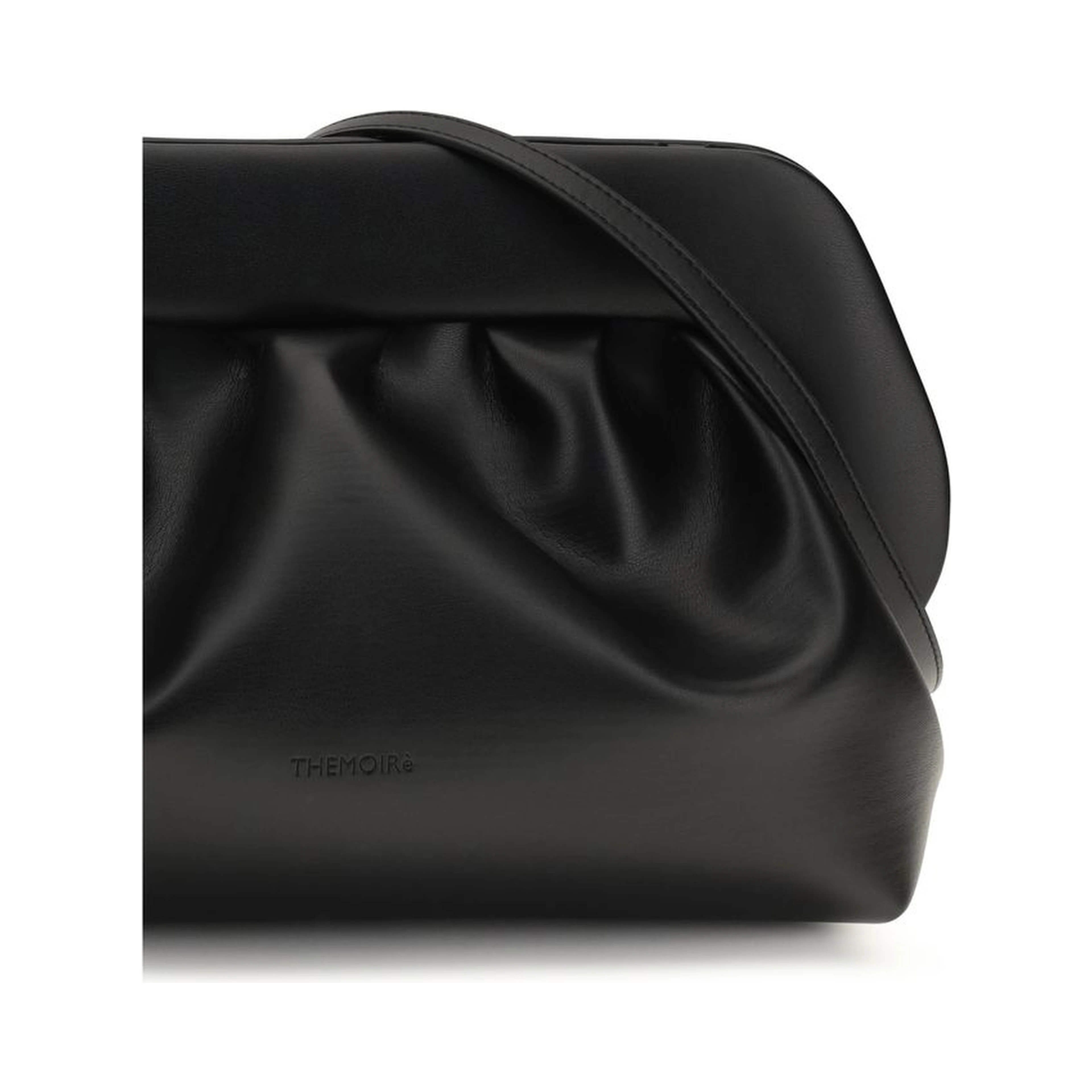 Black Recycled Leather Clutch Bag