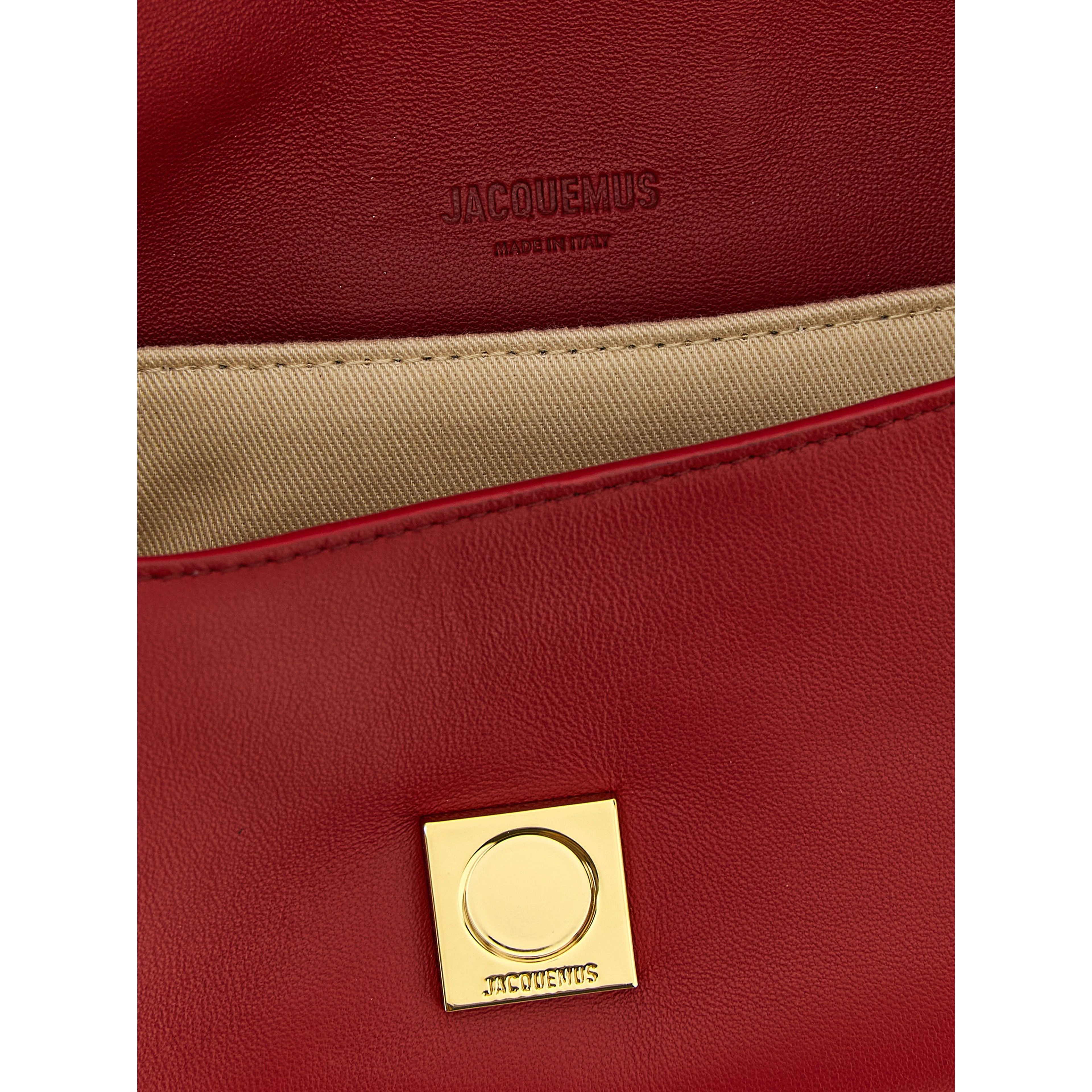 Red Lamb Leather Shoulder Bag