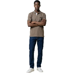 Beige Cotton Polo Shirt