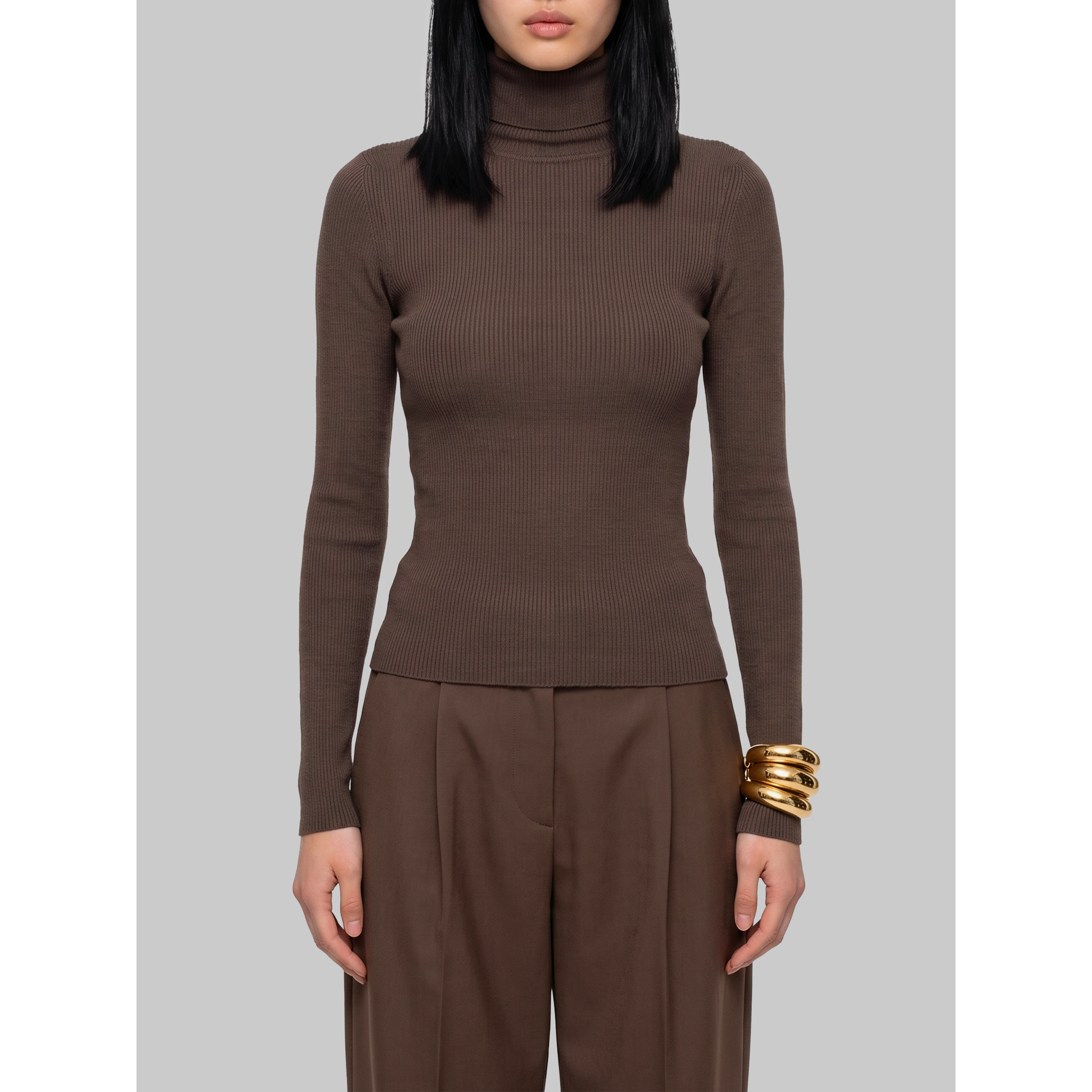 Turtleneck in wool yarn
