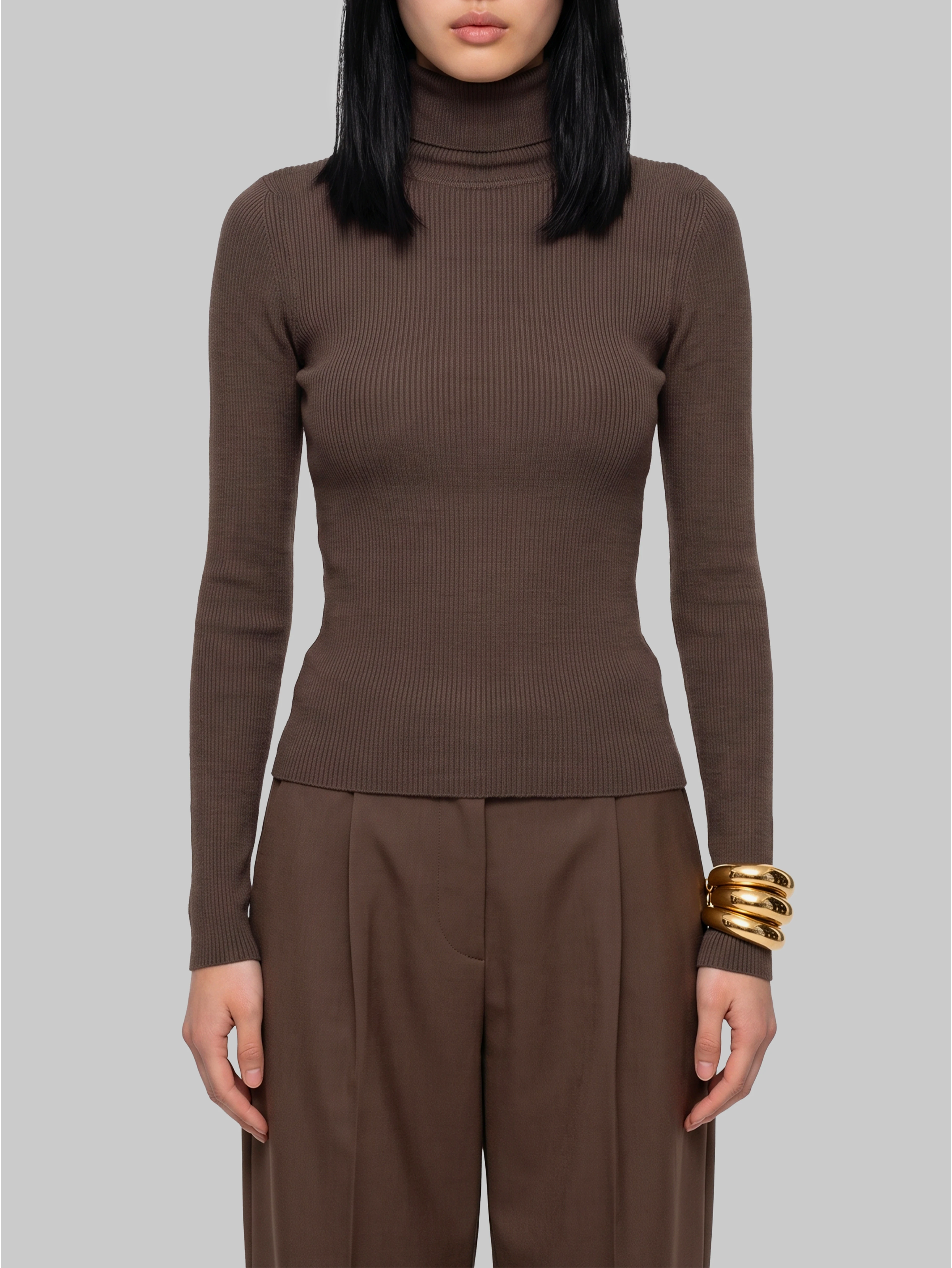 Turtleneck in wool yarn