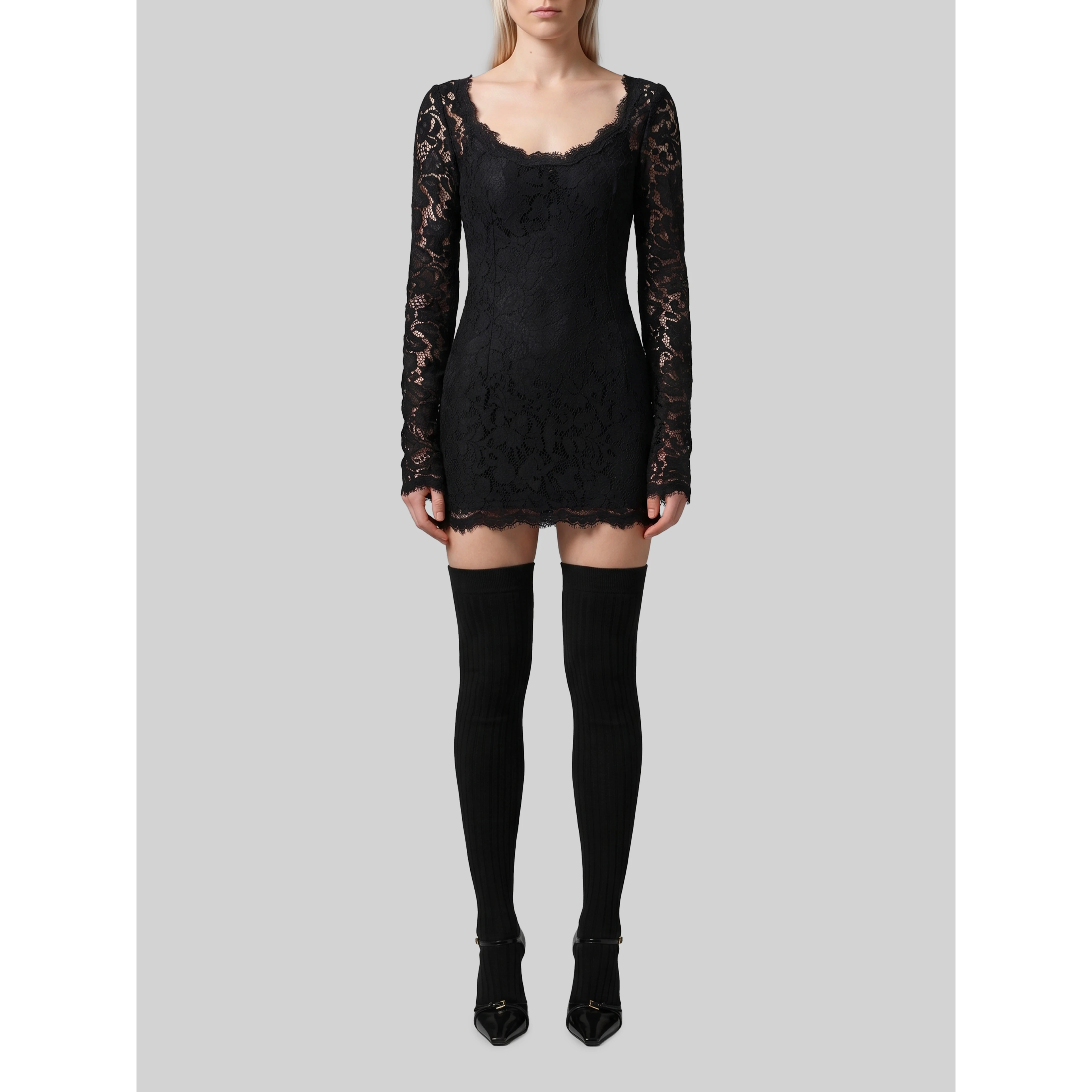 Mini dress in cordonnet lace