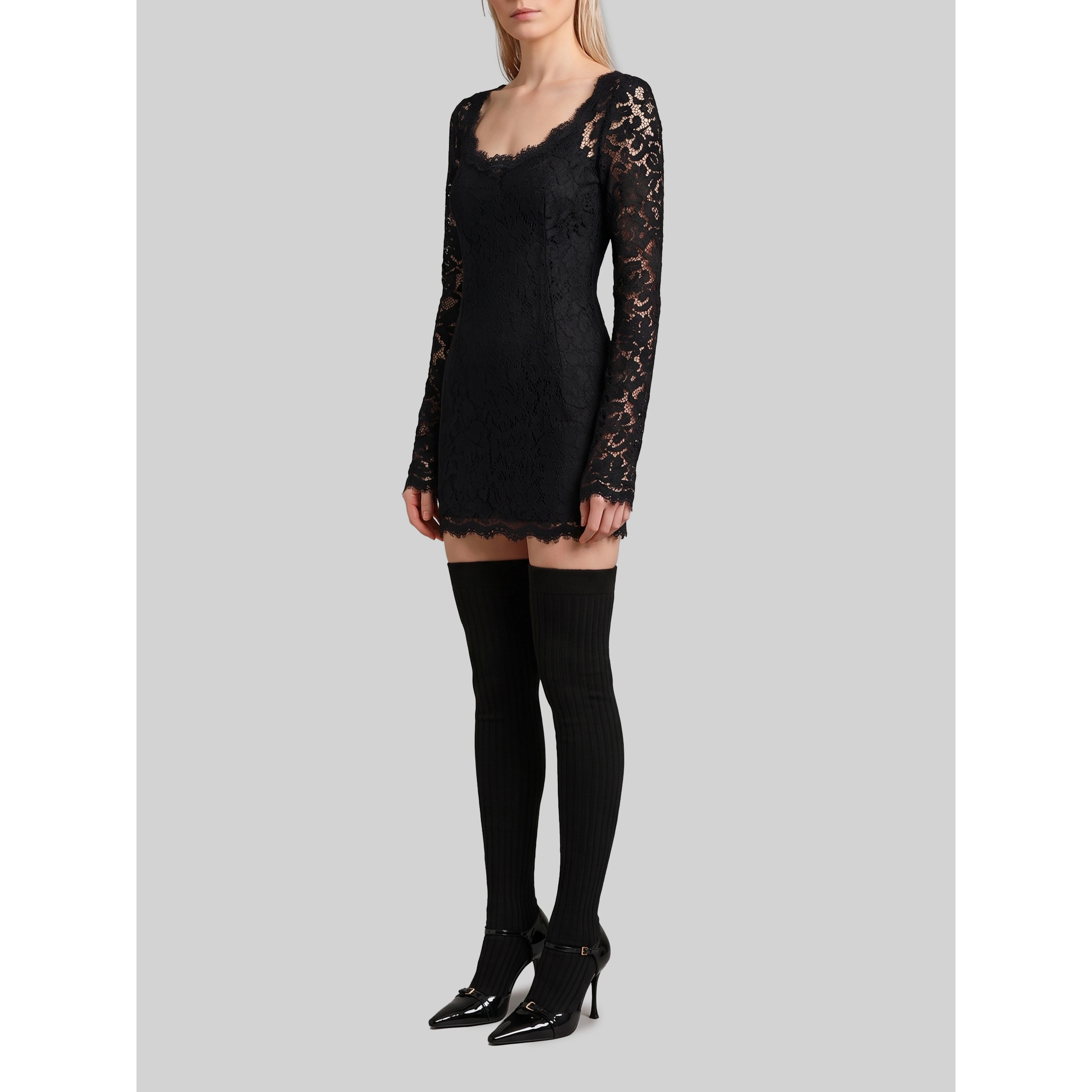 Mini dress in cordonnet lace