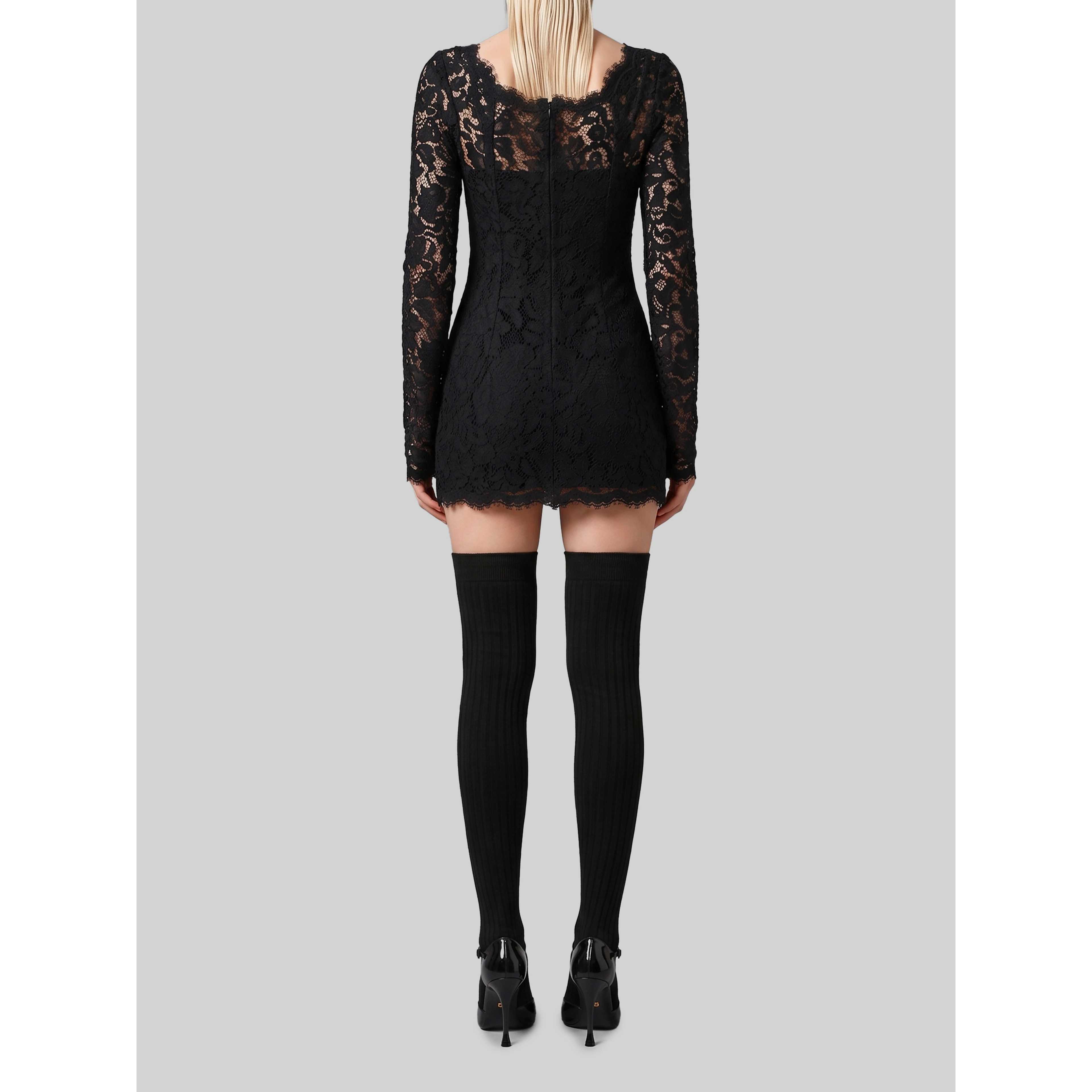 Mini dress in cordonnet lace