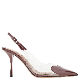 PVC and leather 'Le Coeur' slingback pumps