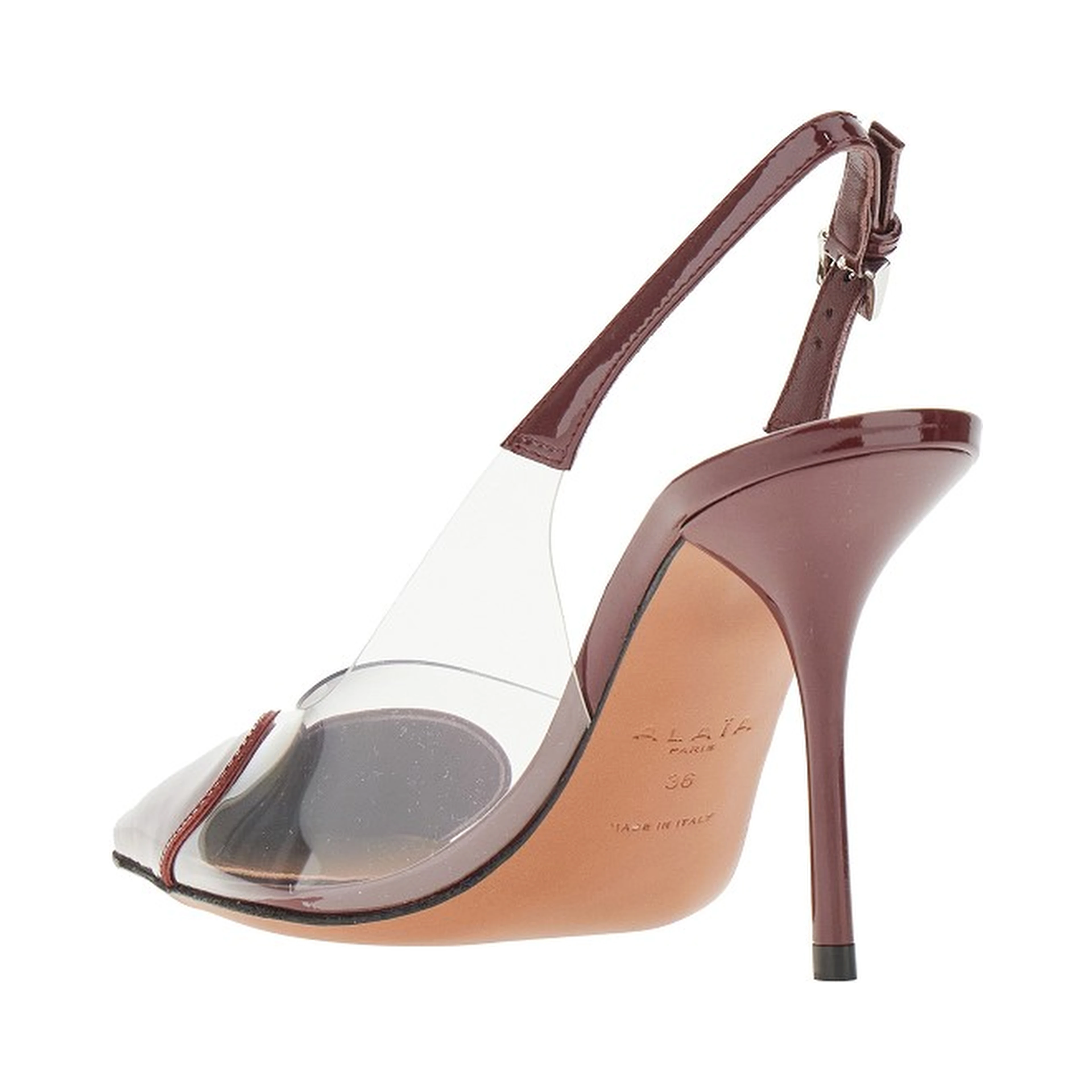 PVC and leather 'Le Coeur' slingback pumps